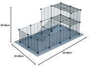 Cage de cochon d'Inde avec petit parc pour animaux de compagnie avec tapis Cage pour lapins Cage pour petits animaux Cage pour chiot chien clôture de cour en fil métallique