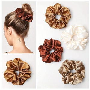 Esasilk Summer <strong>Hot</strong> Best Seller Shinny Silk Oeko-Tex Certified Hair Scrunchies Set Fashionable Black Ivory <strong>Pink</strong> Custom <strong>Headbands</strong> - Product Image 2