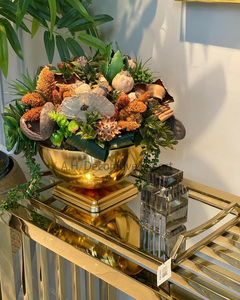 Elegant Look Aluminum Flower <b>Vase</b> Glossy Gold Finishing Metal <b>Vase</b> With Attractive Base for Table <b>Decoration</b> for Sale - Product Image 4