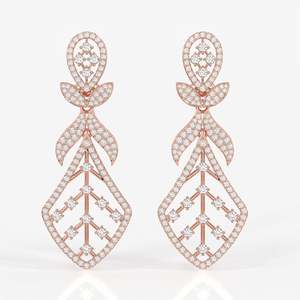 ต่างหูทองคำ 14k ประดับเพชรโมอิสซาไนต์รูปทรง Celestial Bow - Product Image 6