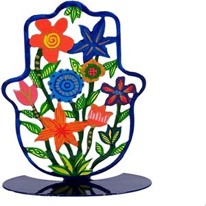 Hamsa-arte de pared de Metal para decoración del hogar, escultura de metal cortada con láser, con diseños de lujo, placa de metal de latón - Product Image 2