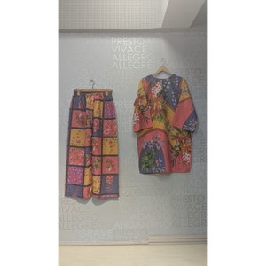 Ensemble coordonné numérique FUSION SL00247, hauts en mousseline de soie bohème à manches trois-quarts pour le printemps/été, prix : 1749 ! - Product Image 3