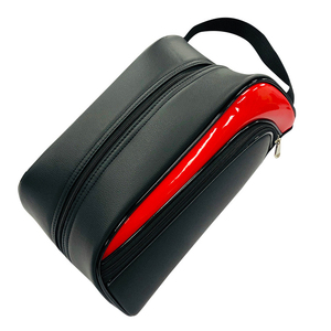 Breathable Polyester Golf <b>Shoe</b> <b>Bag</b> with Carry Handle and Vent Design <b>Drawstring</b> and Zipper Closure for Travel and Sports - Product Image 1