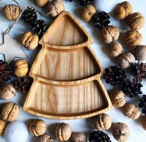 Usine Vente À La Main Écologique Incassable Forme De Feuille De Service Snack Alimentaire Assiette En Bois - Product Image 4