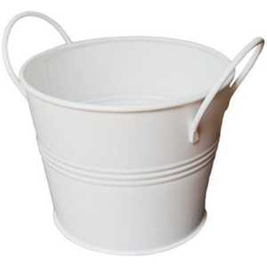 Meilleure vente Seau à glace galvanisé écologique de style américain avec logo personnalisé Revêtement en poudre blanc à prix réduit pour les fêtes - Product Image 1