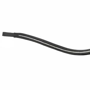 Bande de front de cheval en cuir rembourré avec canal vide de strass de petits cristaux à une rangée personnalisée en tailles d'épi complètes - Product Image 3