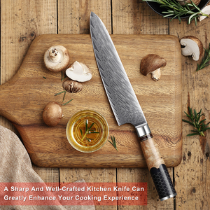 Venta al por mayor personalizado OEM ODM cubertería fábrica japonesa Damasco cuchillo de cocina cuchillo de Chef con mango de resina cuchillo de Chef de cocina - Product Image 6
