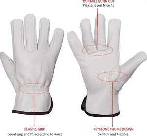 Guantes de Trabajo de Cuero de Primera Calidad, Guantes de Conducción de Doble Palma, Guantes de Invierno, Venta al por Mayor - Product Image 5