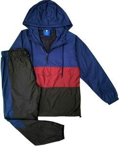 Dernière conception légère pleine fermeture éclair personnalisée 100% Nylon Gym contraste couleurs hommes coupe-vent survêtements - Product Image 1