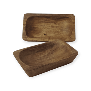 Cuenco Rectangular Rústico de Madera de Mango Natural Marrón Hecho a Mano, para Servir Ensaladas o como Portavelas, de Lujo y Multiusos para Cocina Rústica - Product Image 4