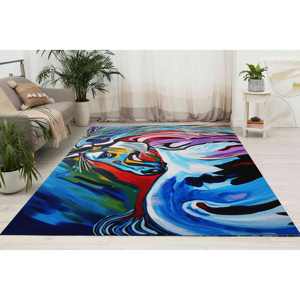 Alfombra Impresa en 3D con Diseño Abstracto de Caballo, Alfombra Antideslizante Colorida para Sala de Estar, Alfombra Suave No Tejida - Product Image 4