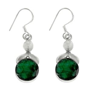 Piedra preciosa de Esmeralda natural, Pendientes colgantes de moda con aspecto artesanal de Plata de Ley 925, joyería hecha a mano, regalo del día de Navidad para mujer - Product Image 3
