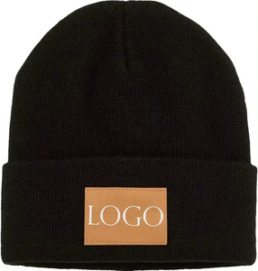 New Wholesale Custom <b>Designer</b> Logo Knitted Winter Cuff Beanie Various Styles Casual Party Beach Travel 3D Embroidery Common - Product Image 4