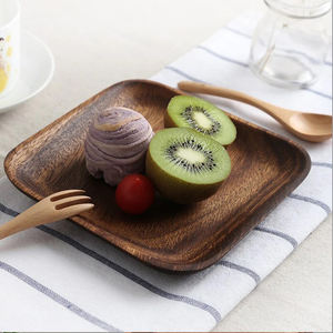 Plato cuadrado de madera de alta calidad para servir, 100 piezas, diseño de lujo moderno, plato de queso pintado a mano para aperitivos, restaurantes y hogar, venta al por mayor - Product Image 1