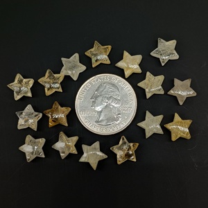 Natural Golden Rutile Star Shape Briolette's Golden Rutile Smooth Star Shape Gemstone Loose Hand Carved <b>Beads</b> Star Carved <b>Beads</b> - Product Image 1
