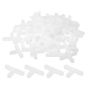 100pcs White 4mm 5/32\" <b>Plastic</b> T Shape Spacers for Wall & Floor <b>Tiles</b> <b>Tile</b> Tiling Tools Flooring Accessories - Product Image 1