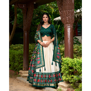 Tussar soie semi-cousu Lehenga Choli ensemble avec chemisier de créateur fantaisie pour la fête de mariage porter des femmes tenue ethnique indienne - Product Image 3