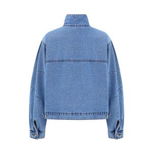 Vestes en jean pour hommes de style nouveau, logo personnalisé sur le devant, col montant, 100% coton, élégantes - Product Image 2