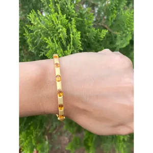 925 <b>Silver</b> Crystal <b>Bracelet</b> with Citrine Elegant <b>Bangle</b> for Women - Product Image 2