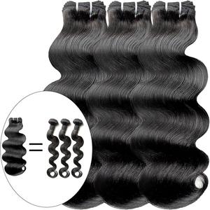 Cheveux humains bruts indiens 12A non traités vendeur en gros temple vierge cuticule alignée vague naturelle haute qualité 100% vierge - Product Image 1