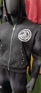 Skeleton Vibe Hoodie Jogger Combo Chándal negro/Sudadera con capucha y conjunto de Jogger" - Product Image 2