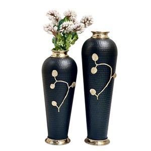 แจกันดอกไม้ชุบทองแบบทันสมัยพร้อมกิ่งไม้ประดับตกแต่งทำจากทองเหลืองทรงสูงสำหรับตกแต่งงานแต่งงาน - Product Image 6