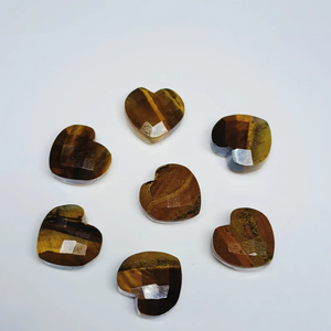 Cuentas de piedras preciosas talladas en forma de corazón facetadas de ojo de tigre de grado AAA para fabricación de joyas tallas de piedras preciosas sueltas de 8mm Briolette venta a granel - Product Image 4