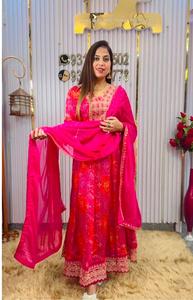 ผ้าไหม Chinon ชุดราตรีพิมพ์ลายดิจิตอล, ผ้าไหมพิมพ์ลายแบบหนาแขนยาวเต็มตัวด้านล่างและสี่ด้าน - Product Image 5