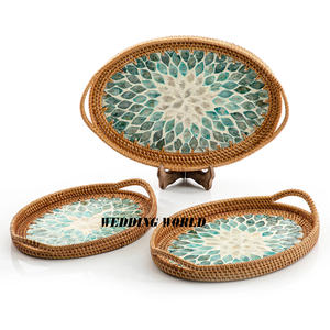 ถาดหวายสำหรับคุณแม่ทำด้วยมือถาดเสิร์ฟหวายสุดหรูจากนักออกแบบ - Product Image 3