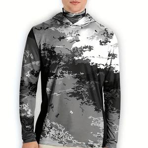Camisa de Pesca de Manga Larga para Hombre, Camuflaje, Protección UPF 50 Anti-UV, Sudadera con Capucha, 100% Poliéster, Impresión por Sublimación - Product Image 1