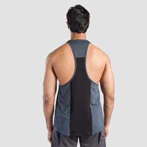 GA Ultimate Men's Muscle Fitness Tank Top Breathable and Compression Dark Grey Hooded Gym <b>Vest</b> XL Size Blank Pattern - Product Image 2
