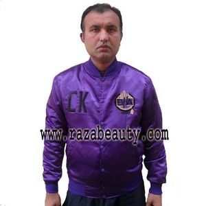 College <b>Blank</b> Embossed Polyester Bulk Wholesale Custom Mens Varsity Baseball Bomber Satin Reversible Breathable Jacket - Product Image 6