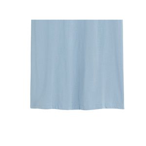 เสื้อยืดลำลองผู้ชายไซส์ใหญ่ คุณภาพสูง ปรับแต่งโลโก้ได้ สีน้ำเงินล้วน 220gsm ผ้าฝ้ายออร์แกนิค 100% ปักลาย - Product Image 4