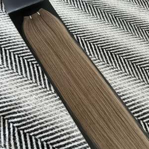 Brazilian Remy Human Hair Micro Weft Extensions #9A Ash Light Brown <b>Body</b> <b>Wave</b> Soft - Product Image 4