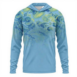 Custom UPF 50+ <b>Hooded</b> Fishing <b>Shirt</b> Men's Quick Dry Long Sleeve Breathable Sun Protection Hoodie OEM - Product Image 3