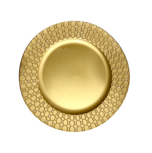 Assiette de présentation ronde en métal doré au design créatif pour la décoration de tables à domicile, hôtels et mariages, plat de service alimentaire - Product Image 3