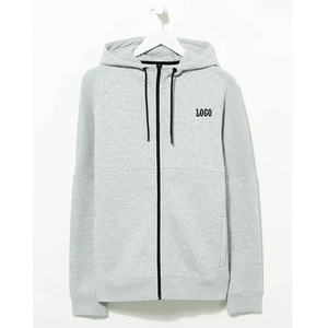 Lo último en sudaderas con capucha ajustadas y cremallera completa para hombre, personaliza tu propio logotipo, ropa informal transpirable básica, mezcla de algodón, Color sólido - Product Image 1