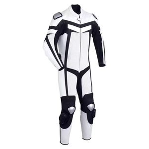 Traje de moto de cuero transpirable personalizado de una pieza anticaída resistente al desgaste para hombres de carreras - Product Image 1