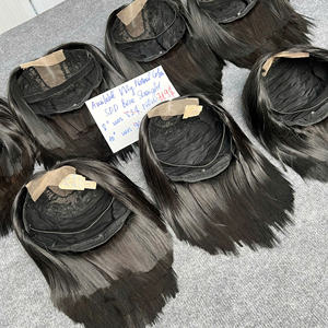 Perruques Bob couleur noire perruques vietnamiennes extension de cheveux humains os droit 8-10 pouces fermeture à lacet 2x4 partie centrale - Product Image 4