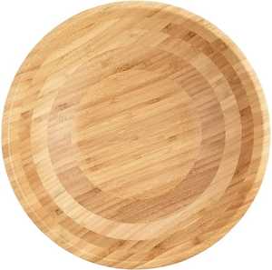 Plato de madera respetuoso con el medio ambiente, plato rústico moderno apto para lavavajillas, forma redonda, acabado pulido, regalo de negocios, arte de la India - Product Image 1