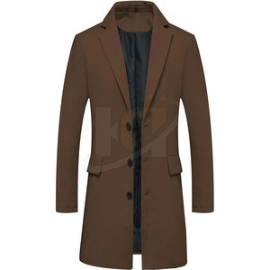 Manteau long en laine pour hommes, décontracté, business, hiver, pardessus, mode, coupe ajustée, vêtements d'extérieur classiques et chauds - Product Image 1