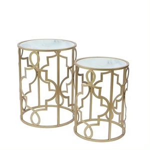 Gold Side <b>Table</b> Home Decoration White <b>Round</b> Marble Top Side <b>Table</b> With Iron Base Luxurious Iron Art Coffee <b>Table</b> for Living Room - Product Image 5