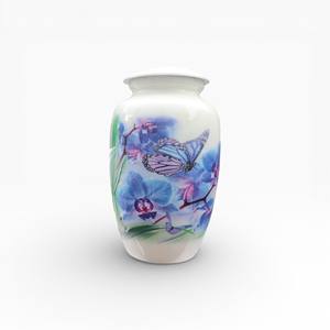 Soft Lavender Floral Cremation Urn with Artistic Flower Pattern Gentle Pastel Finish and Secure <b>Memorial</b> Lid - Product Image 5
