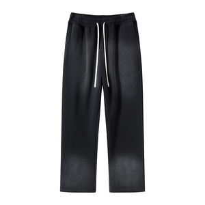 Pantalon de jogging en molleton imprimé avec logo personnalisé pour hommes, pantalon de survêtement en éponge au design vintage délavé au soleil, hauts actifs surdimensionnés et lavés à l'acide à des prix abordables - Product Image 5