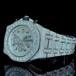 Reloj de alta calidad hecho a mano VVS Moissanite Diamond Icedown Hip Hop para mujer reloj automático de acero inoxidable al mejor precio - Product Image 4