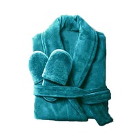 Peignoir unisexe sexy en polaire corail super doux 100 % coton avec pantoufles, logo personnalisé, luxe, pour hôtel, spa, vêtements de nuit, usage domestique, séchage rapide