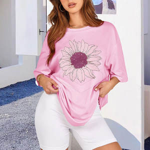 Camiseta Holgada de Verano para Mujer, Ecológica, 100% Algodón, Transpirable, Talla Grande - Ropa Deportiva de Alta Calidad - Product Image 5