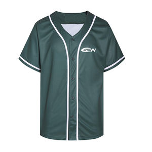 Équipe de jeunes vêtements de sport athlétiques confortables à manches courtes maillot de Baseball bouton chemise respirant uniforme d'entraînement vêtements de Softball - Product Image 1