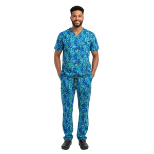 Conjunto de Uniforme Médico para Hombre, Personalizable, Suave al Tacto, Duradero y Cómodo, con Cuello en V, Parte Superior y Pantalones, Uniforme de Alta Calidad para Clínica Médica y Hospital - Product Image 1