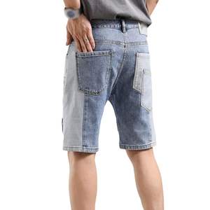 Pantalones cortos de mezclilla de moda transpirables ligeros de verano informales de algodón de cintura alta para hombres lavados con estilo de lujo - Product Image 2